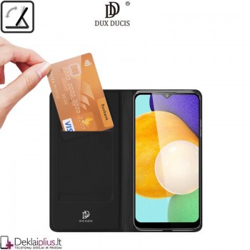 Dux Ducis dirbtinės odos viršelis - juodas (telefonui Samsung A03S)